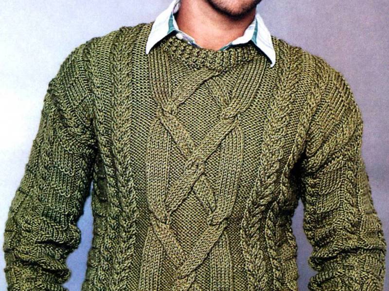 Зеленый свитер для мужчины