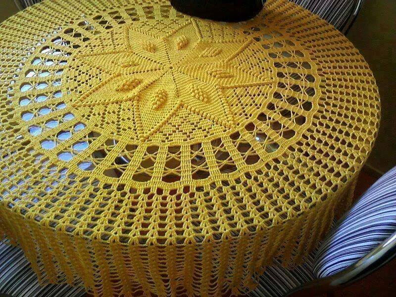 Вязание крючком скатерти на круглый стол