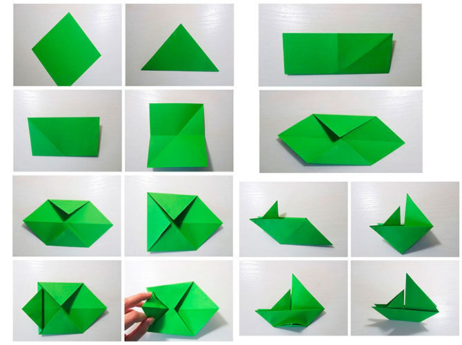 Оригами парусник