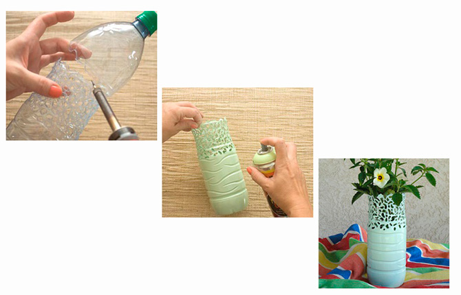 Делаем красивые вазы из пластиковых бутылок - пошаговый мастер-класс