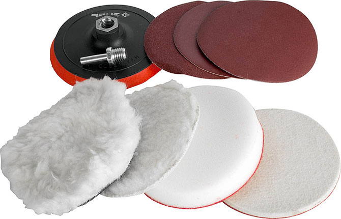 Набор дисков для шлифования, полировки поверхности эпоксидного подноса